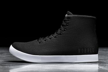 Nobull High-Top Canvas Men's Trainers Black White | Australia (SY8629)